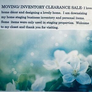 Moving/inventory clearance sale